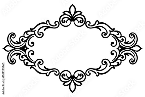 "Intricate Baroque Border Vector for Artistic and Decorative Paper Designs"

