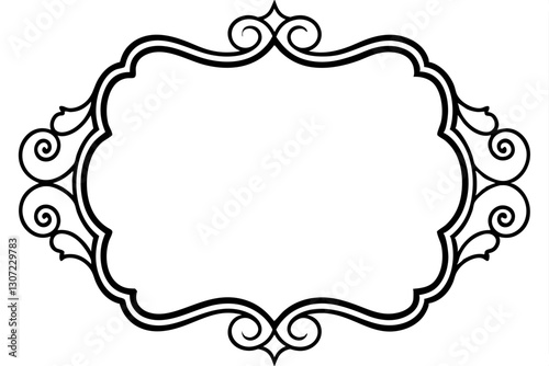 "Intricate Baroque Border Vector for Artistic and Decorative Paper Designs"

