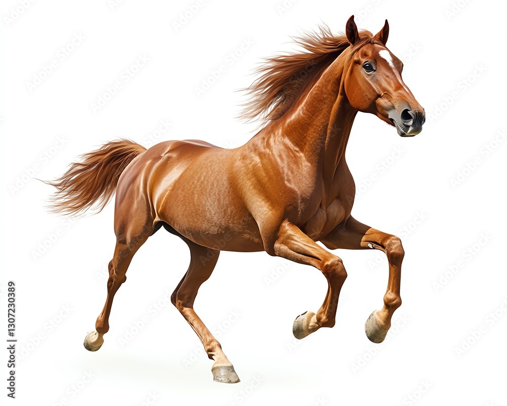 brown running horse isolated on white background brown running horse isolated on white background