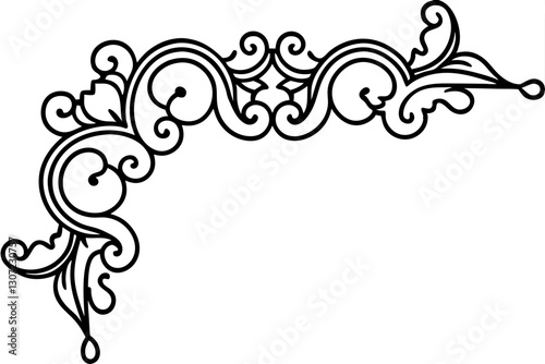 Luxurious Ornamental Corner Vector – Antique Frame Decorative Design

