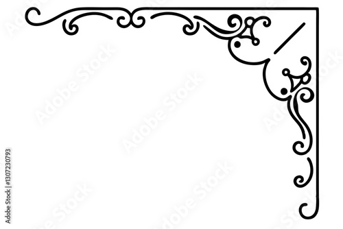 Luxurious Ornamental Corner Vector – Antique Frame Decorative Design

