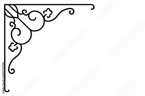 Luxurious Ornamental Corner Vector – Antique Frame Decorative Design

