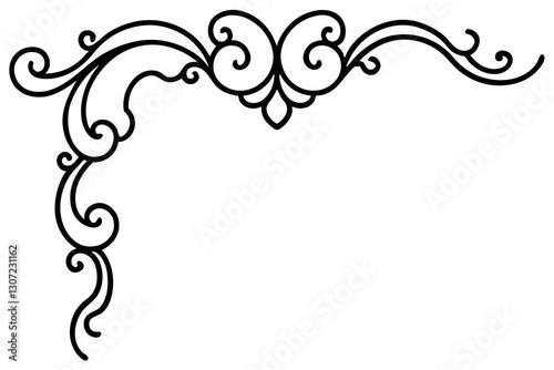 Luxury Baroque Corner Ornament Vector – Elegant Decorative Element

