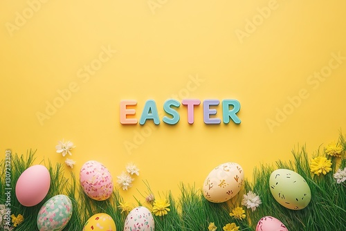 charming Easter poster display features the word 