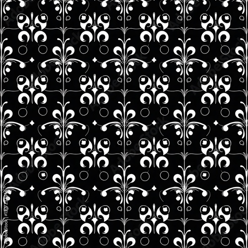 Floral Pattern Elegance: A sophisticated, repeating pattern of elegant floral motifs. The pattern creates a visually captivating backdrop that can be used for a variety of design applications.
