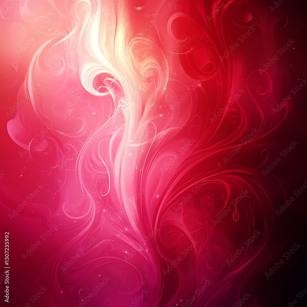 Abstract Red Floral Swirl Design, Glowing Light Fantasy Art Abstract Red Floral Swirl Design, Glowing Light Fantasy Art
