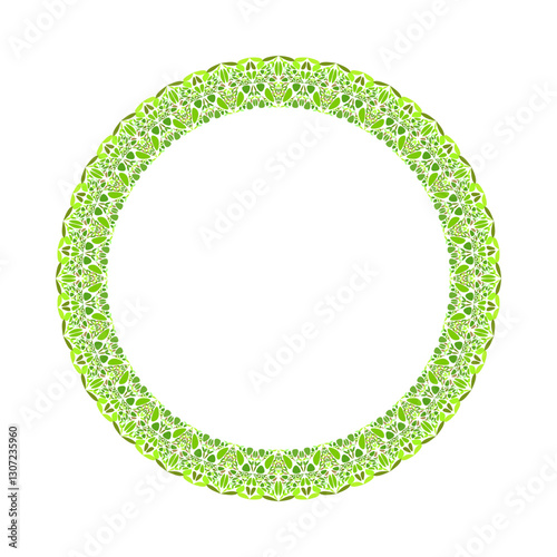 Colorful abstract floral frame - circular round vector element from curved shapes