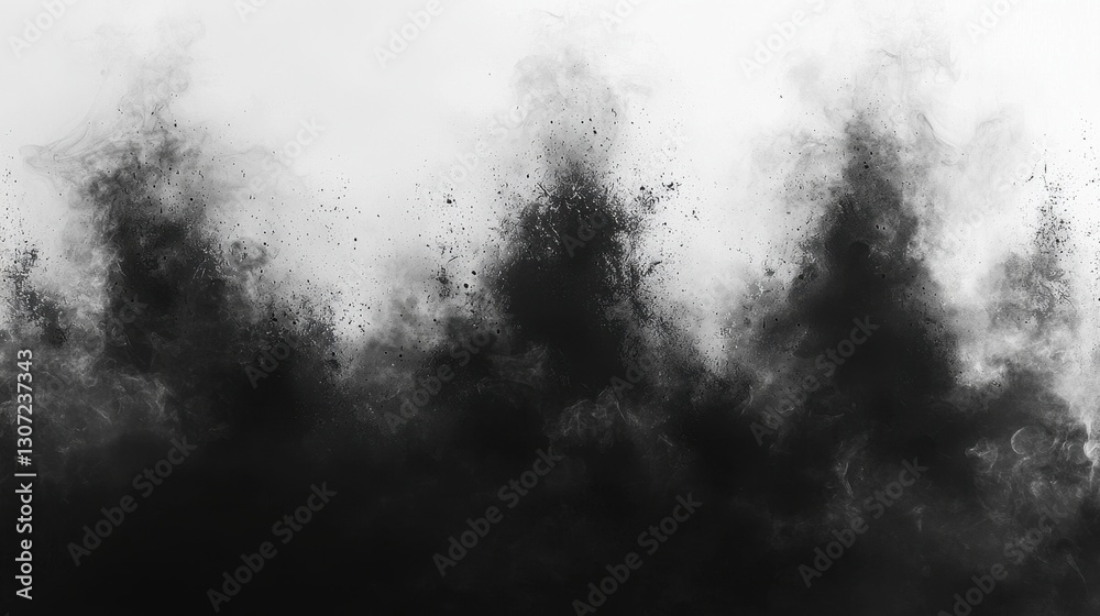 Abstract Smoke Clouds Against White Abstract Smoke Clouds Against White