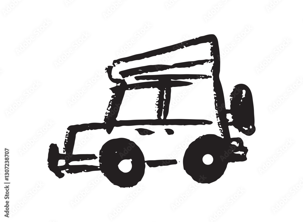 Naklejka premium Illustration of an Handdrawn Car Transportation
