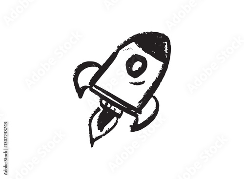 Illustration of an Handdrawn Rocket Transportation