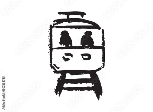 Illustration of an Handdrawn Train Transportation