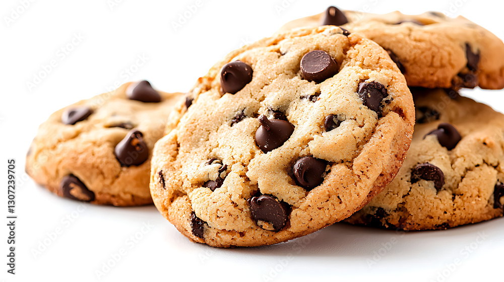 Close up of Freshly Baked Rich Buttery Texture Chocolate Chip Cookies Close up of Freshly Baked Rich Buttery Texture Chocolate Chip Cookies