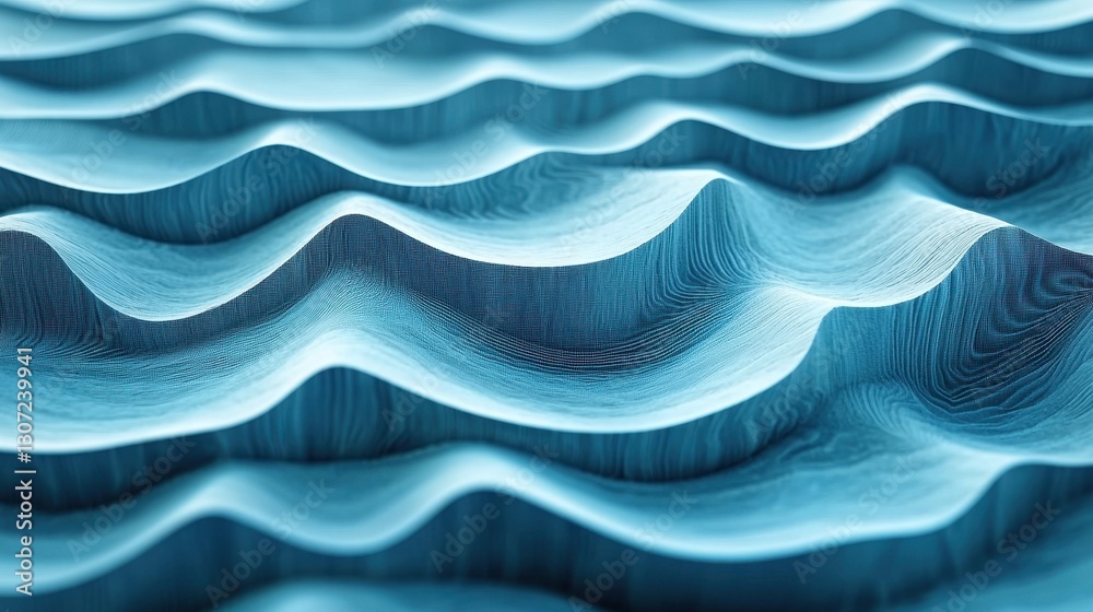Fototapeta premium Abstract Wavy Blue Wood Texture