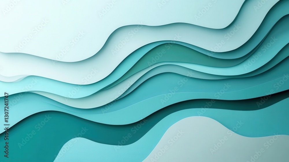 Fototapeta premium Layered paper art background featuring calming blue tones and subtle medical symbols for creative design projects Generative AI