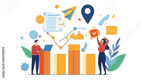 Data analysis and growth visualization concept.