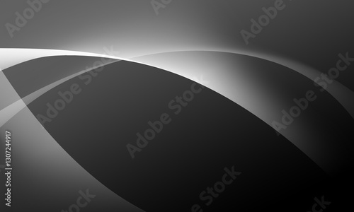 abstract gray black stripes wave curves with shinny on soft gradient background