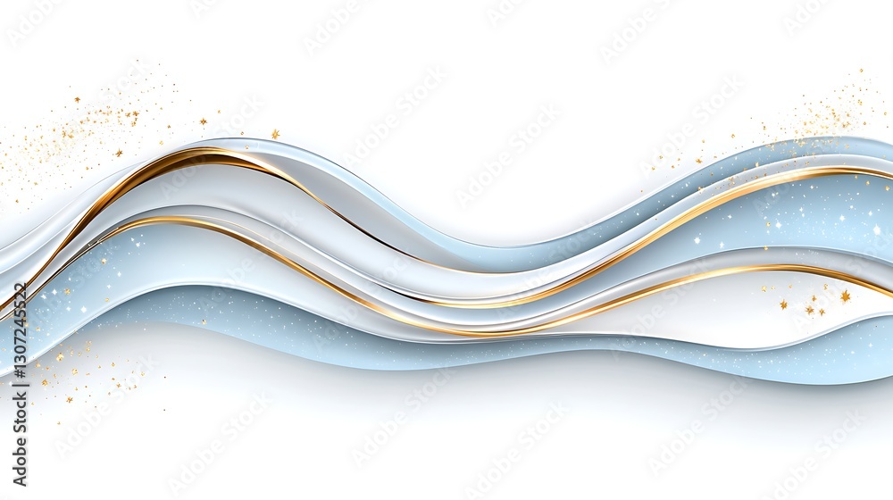 Fototapeta premium Elegant Abstract Blue and Gold Waves Background Design with Glitter Luxury Texture