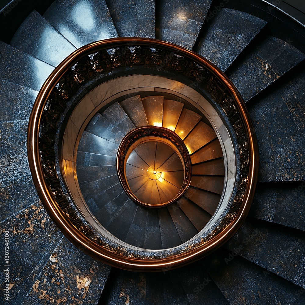 Fototapeta premium Elegant Spiral Staircase Interior Design