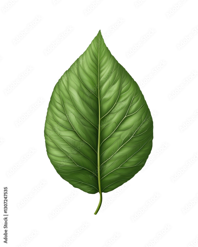 Obraz premium Green leaf, white isolate background