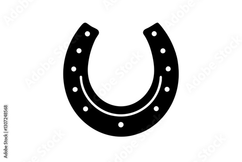 Horseshoe Silhouette Vector – Lucky Western Icon Illustration


