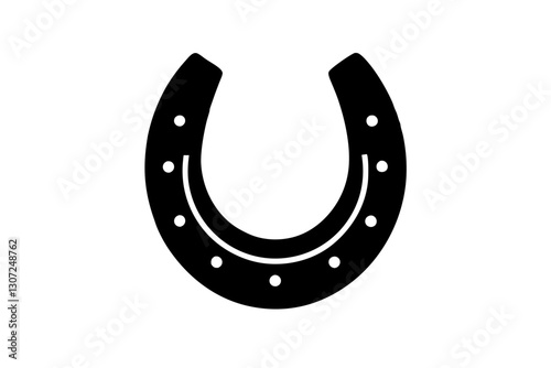 Horseshoe Silhouette Vector – Lucky Western Icon Illustration

