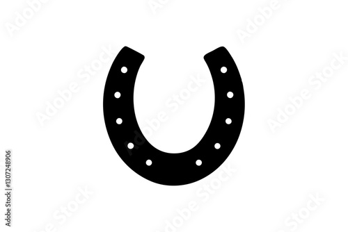 Horseshoe Silhouette Vector – Lucky Western Icon Illustration


