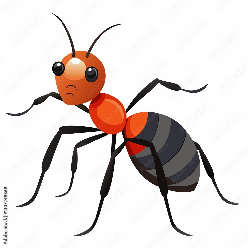 Fototapeta premium vector illustration of an ant isolated on white background