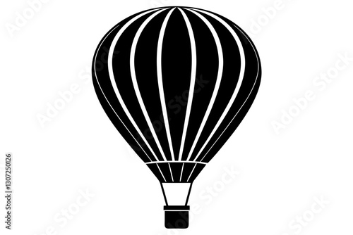 Hot Air Balloon Silhouette – Vector Travel and Adventure Icon

