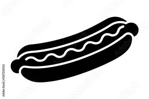 Tasty Hot Dog Icon – Flat Vector Fast Food Illustration

