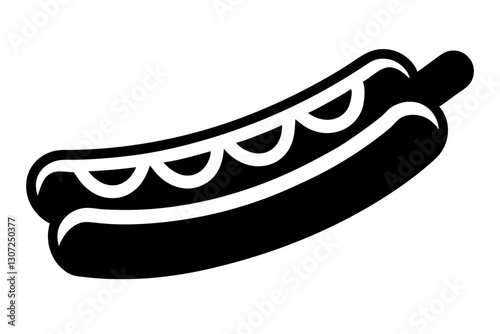 Tasty Hot Dog Icon – Flat Vector Fast Food Illustration

