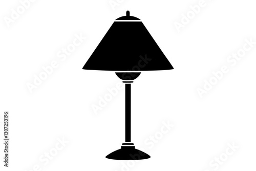 Lamp Icon Vector – Lampshade Light Symbol on White Background

