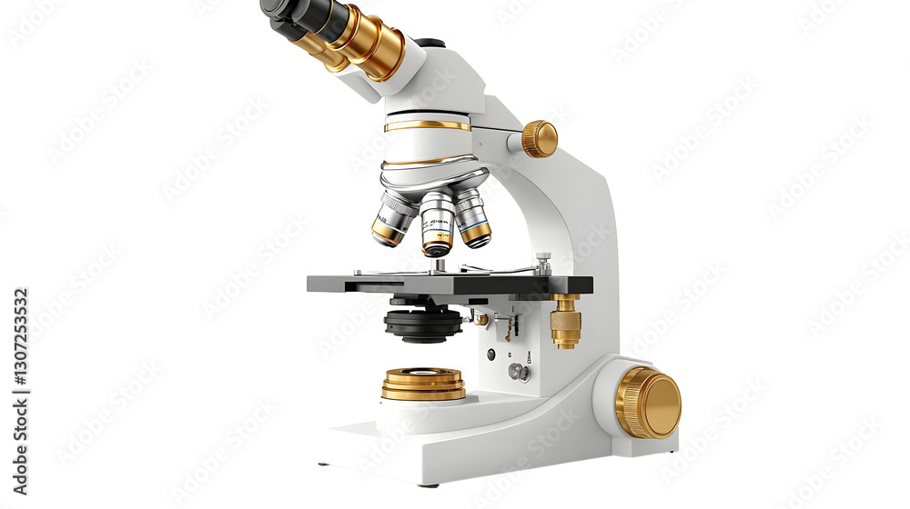 Microscope Stands Isolated on a White Background Microscope Stands Isolated on a White Background