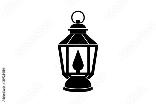 Lantern Icon Vector – Vintage Light Symbol Illustration

