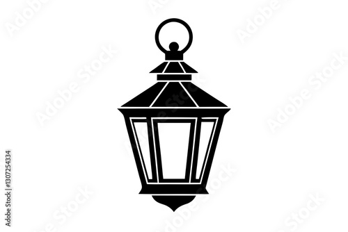 Lantern Icon Vector – Vintage Light Symbol Illustration

