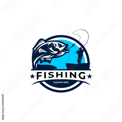 fishing logo vector illustration
