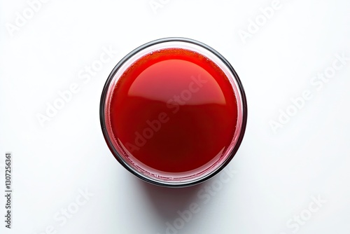 Panna cotta with raspberry coulis isolated on white background 