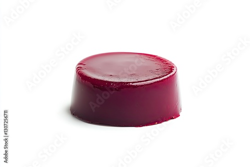 Panna cotta with raspberry coulis isolated on white background 