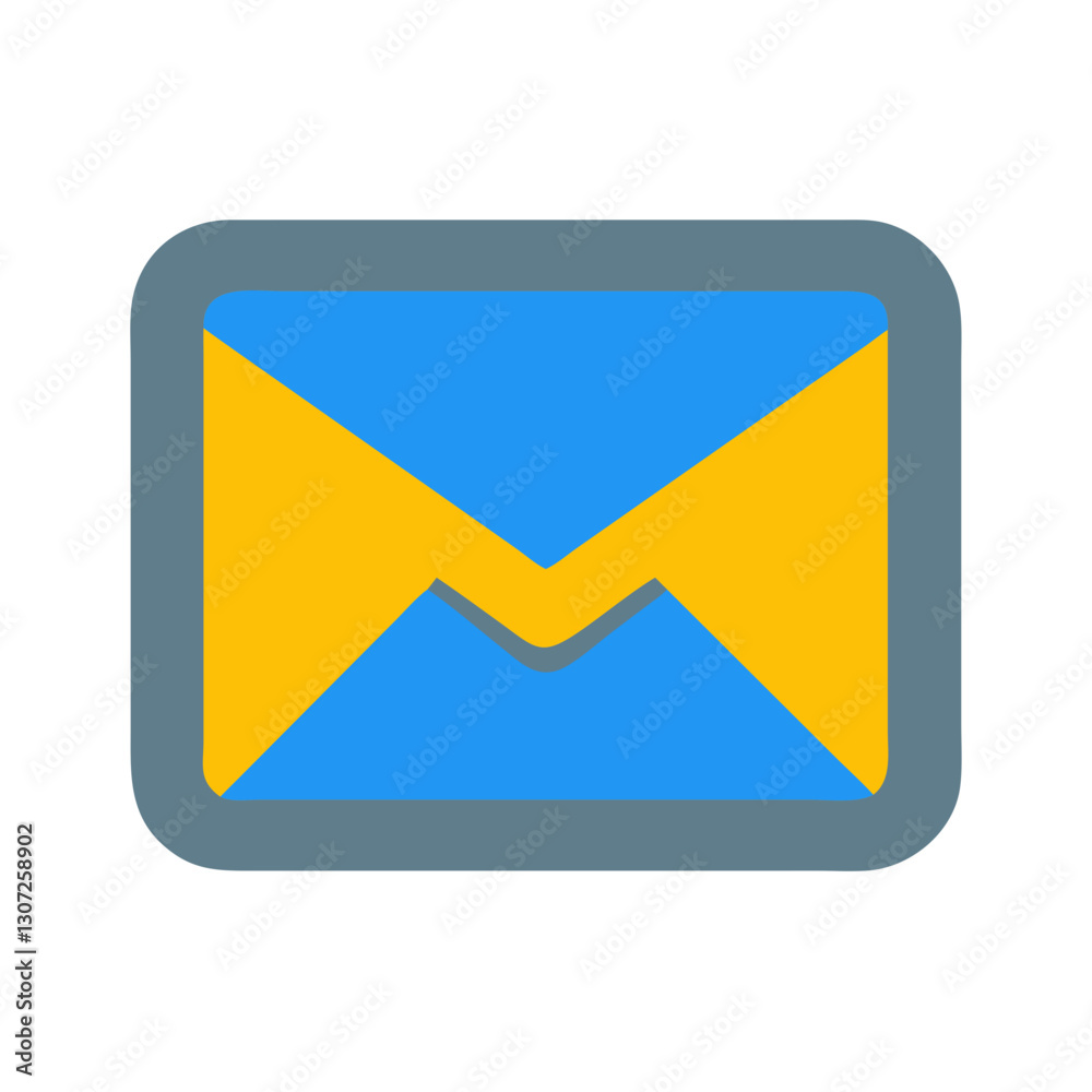 Yellow and blue email notification icon