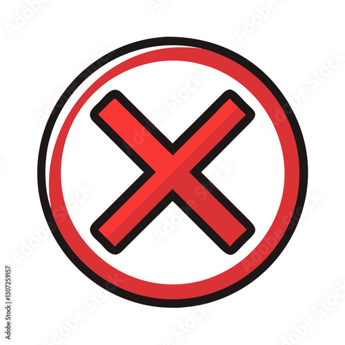 Bold red cross in a circle