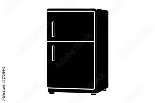 "Refrigerator Silhouette Icon on White Background - Vector Graphic"

