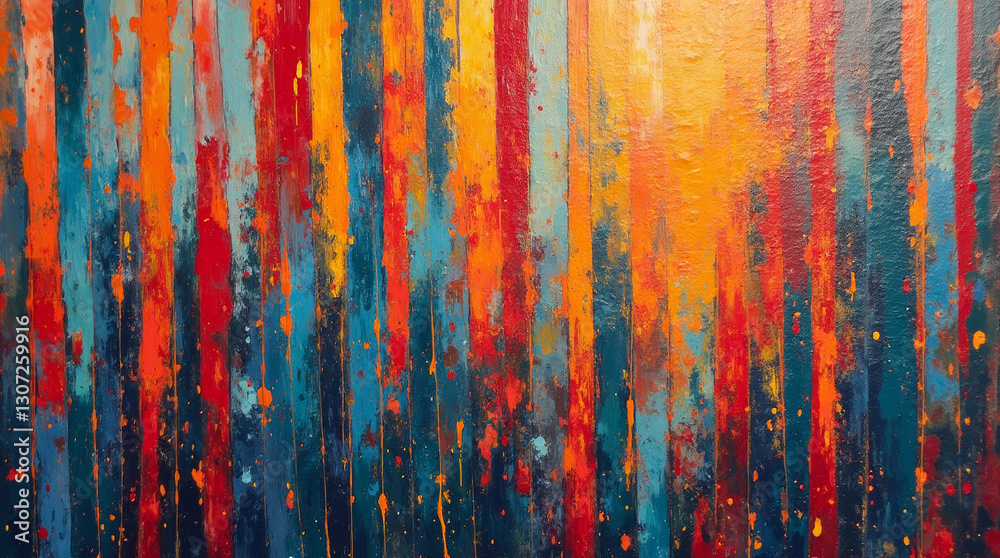 Colorful paint stripes on wall, grunge art background Colorful paint stripes on wall, grunge art background