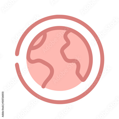 Minimalistic pink earth icon