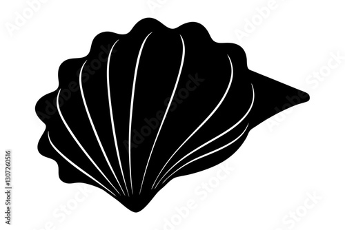 "Seashell Silhouette Vector Illustration – Black Sea Shell Clipart Design"

