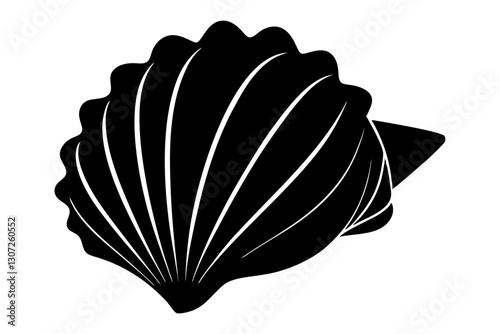 "Seashell Silhouette Vector Illustration – Black Sea Shell Clipart Design"

