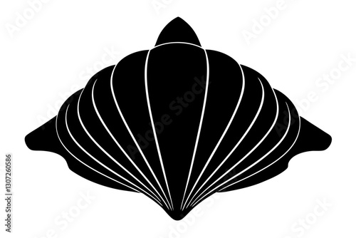 "Seashell Silhouette Vector Illustration – Black Sea Shell Clipart Design"

