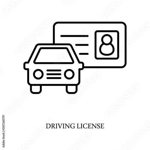 Icon a driving license, isolated against a clean background.