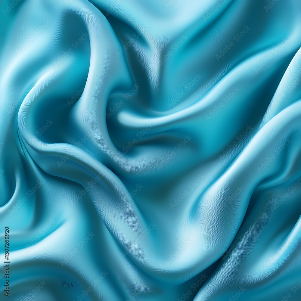 Obraz premium Smooth Aqua Blue Fabric Draped Texture