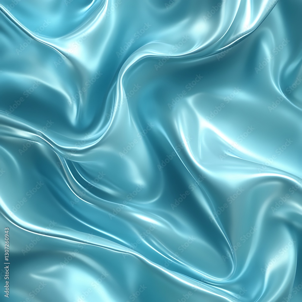 Obraz premium Smooth Aqua Silk Fabric Drapery Texture