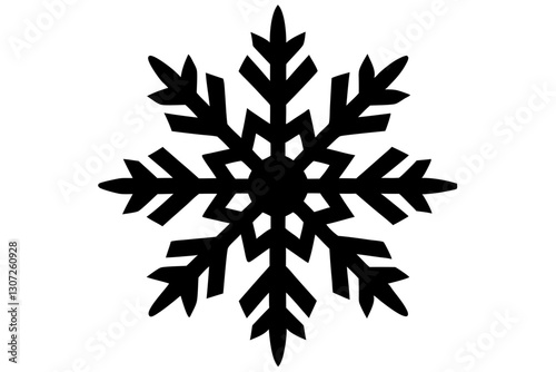 Elegant Snowflake Silhouette Vector Design

