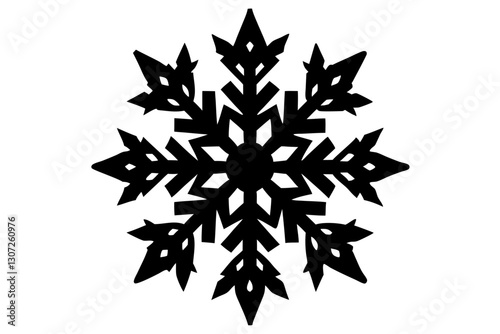 Elegant Snowflake Silhouette Vector Design

